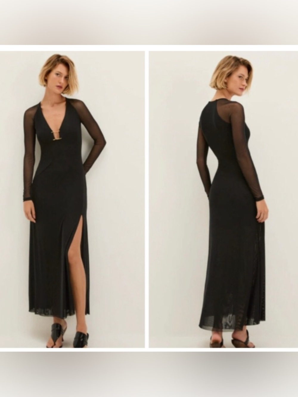 Caroline Constas Black Swim Beach Cover-Up Long Maxi Dress